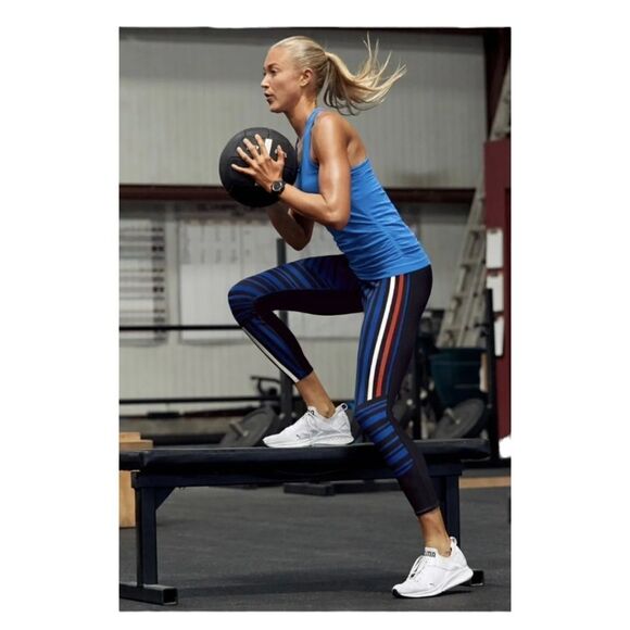 Athleta Sketch Sonar‎ Red White & Blue Leggings Sz S - Picture 4 of 13